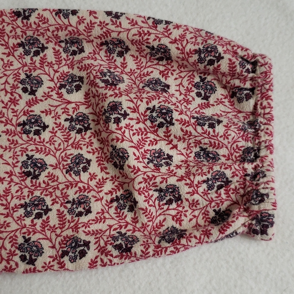 Lucky Brand Women's Red White Black Floral Button Top, XS - Picture 5 of 9